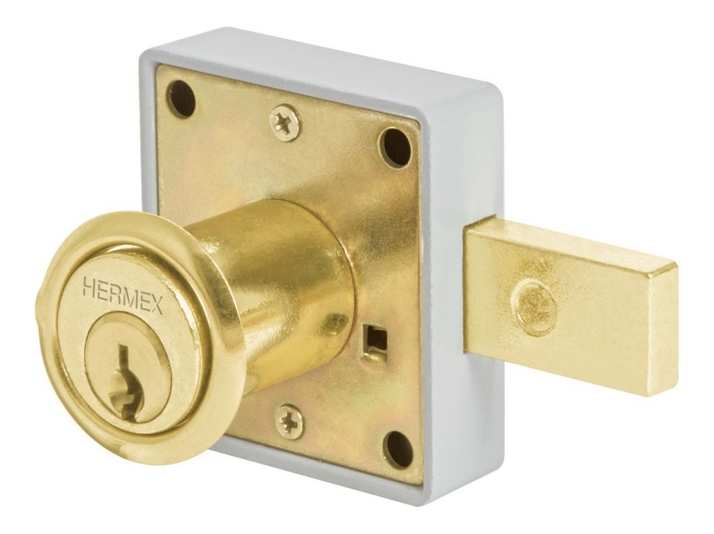 Cerradura Mueble Modelo 26 Laton Horizontal Hermex 43568 Color Dorado