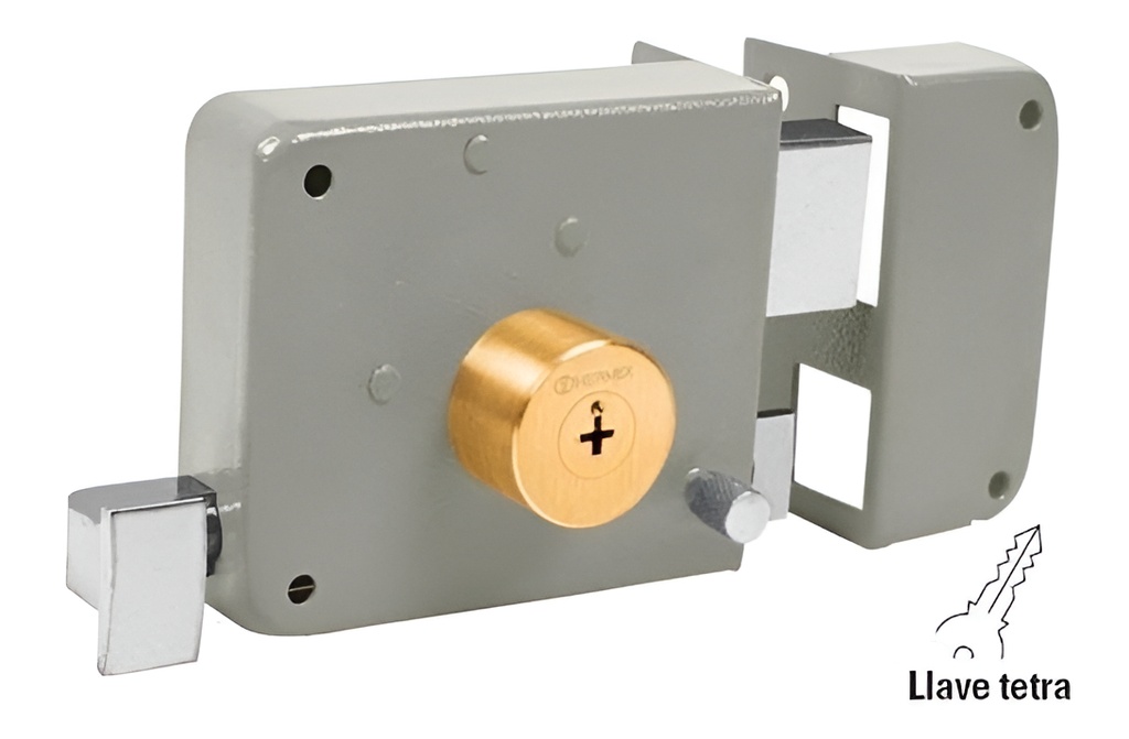 Cerradura Sobreponer Izquierda, Hermex 43577 Color Gris