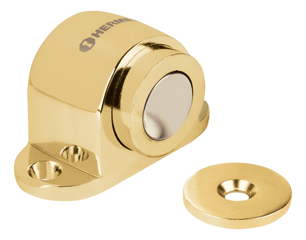 Tope Puerta Magnetico Laton Hermex 43781 Acabado Brillante Color Dorado Forma