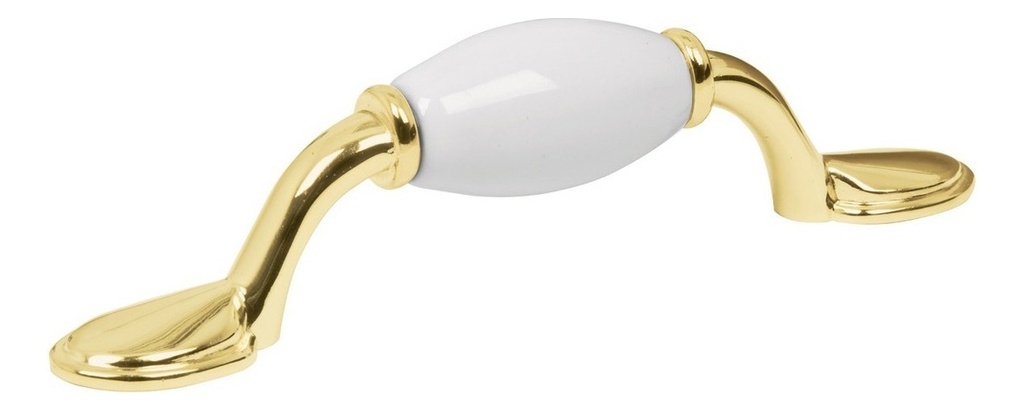 Jaladera Latón Brillante Combinada Cerámico Hermex 43833 Color Dorado