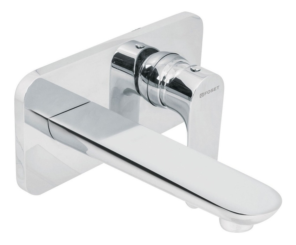 Mezcladora Riviera Lavabo A La Pared Cromada Foset 45189 Acabado Cromado Color Plateado