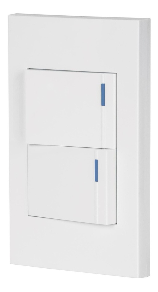 Placa 2 Interruptores Sencillos Linea Española Volteck 45595 Color Blanco
