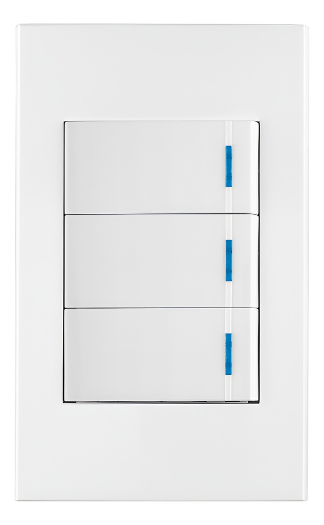 Placa Armada 3 Interruptores 1de 3vías,1 Mod,española,blanco 127v