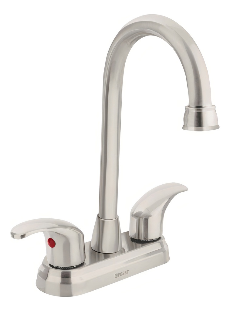 [TR-AQM-62N] Mezcladora Aqua 4'' Tipo Bar Palanca Satin Foset 45622 Color Gris