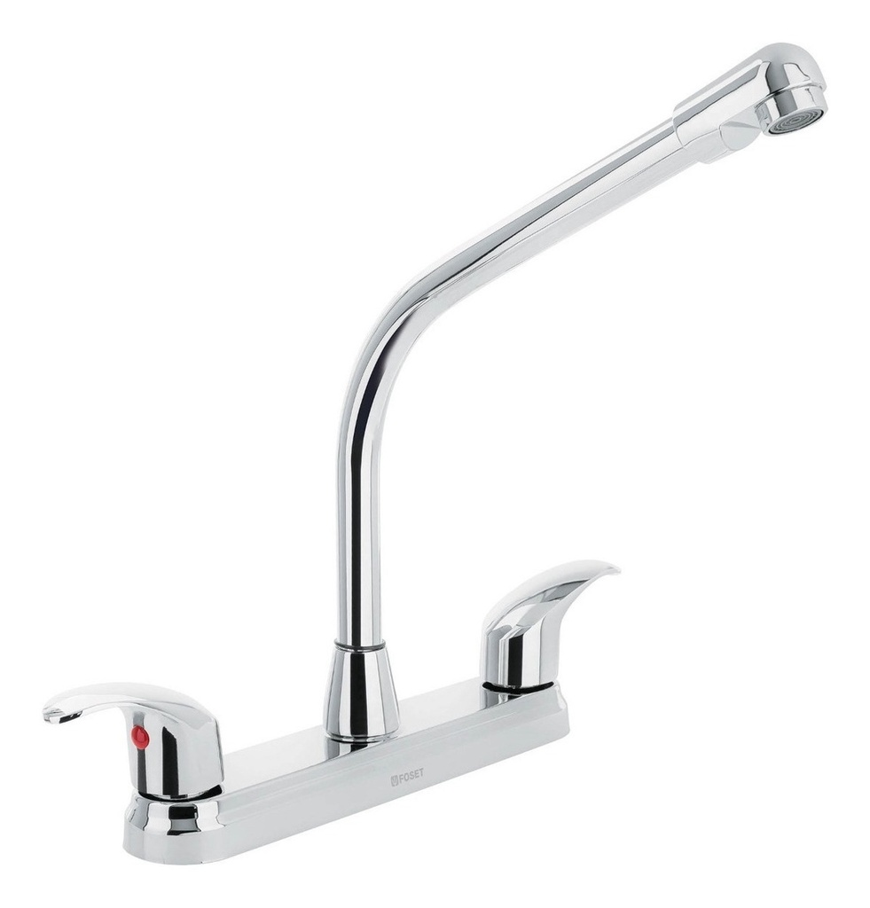 Mezcladora Inox 8 Para Fregadero, Cuello Cobra, Palanca Acabado Cromo Color