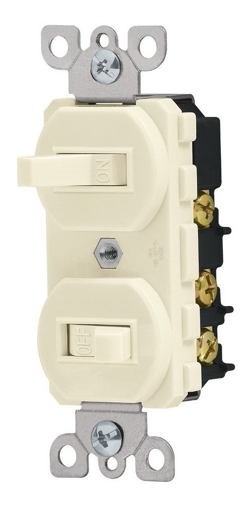 Apagador Doble Std Voltech 46002 Marfil