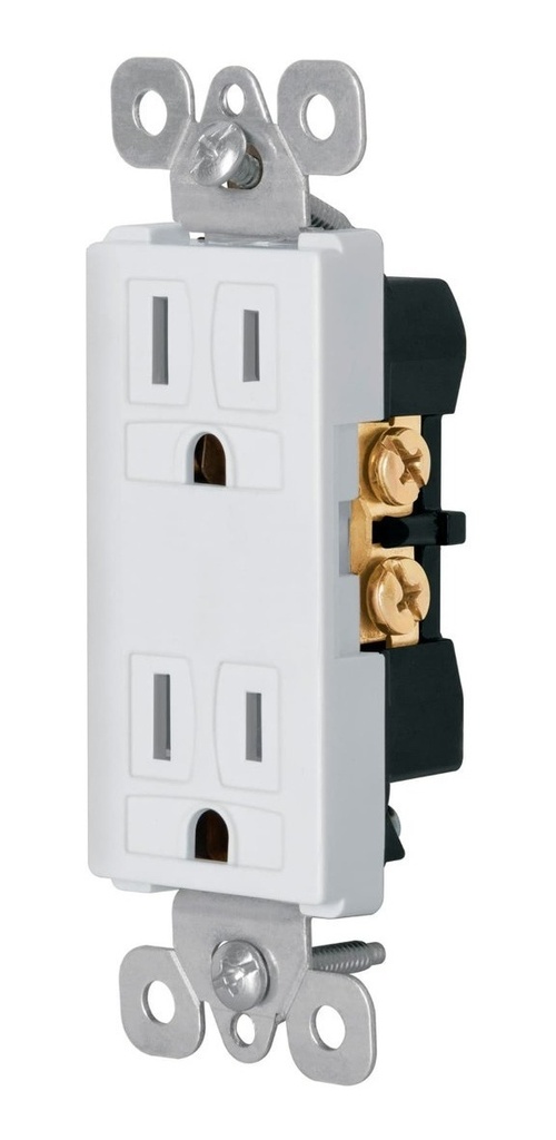 Contacto Doble Aterrizado 2 Tomas Blanco Voltech 16a 110v