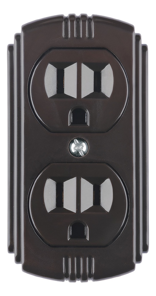 Contacto Doble Sobreponer Duplex Cafe Voltech 46115 Color Marrón