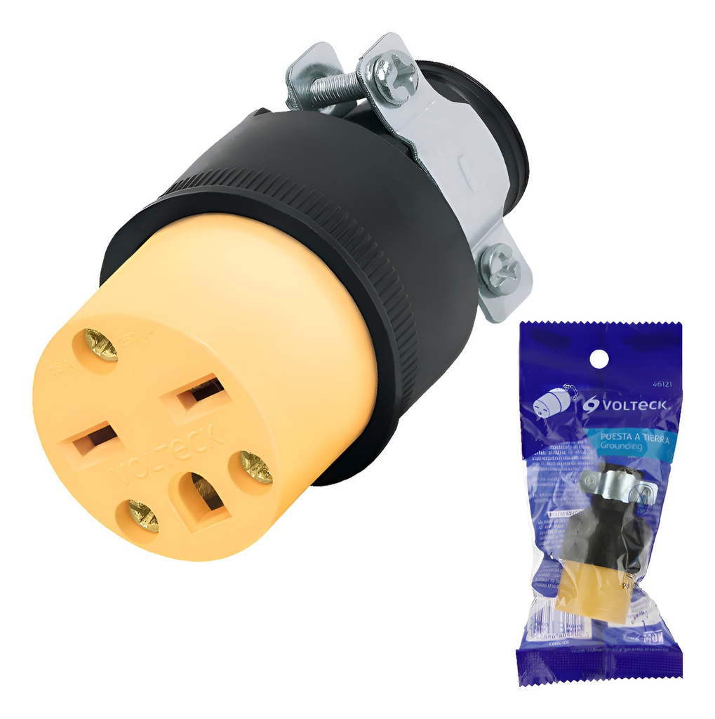 Contacto Abrazadera Aterrizado Alto Voltaje Voltech 46121 Amarillo