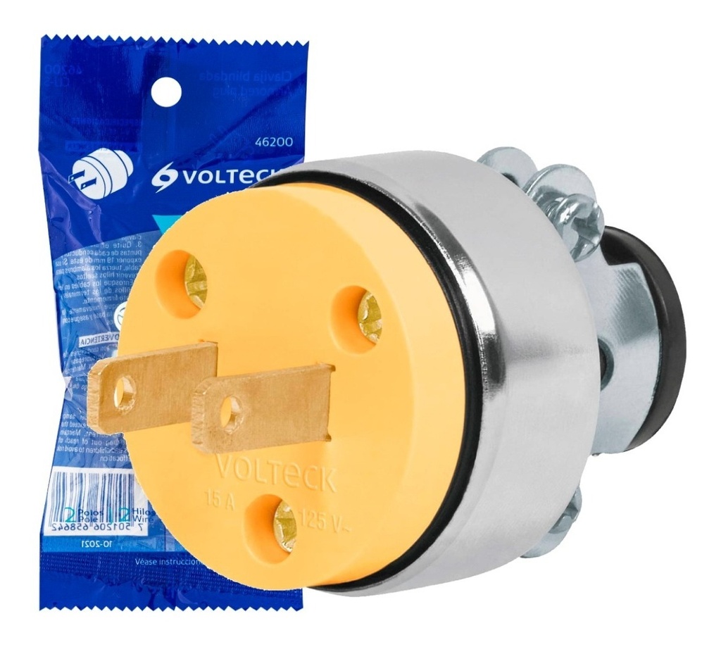 Clavija Blindada Volteck 46200 Color Gris