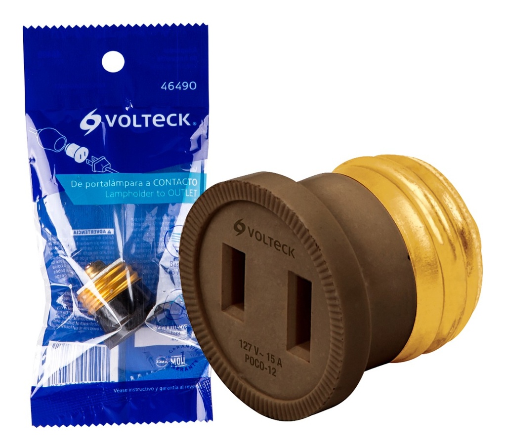 Adaptador de Portalampara a Contacto Voltech 46490 Color Dorado