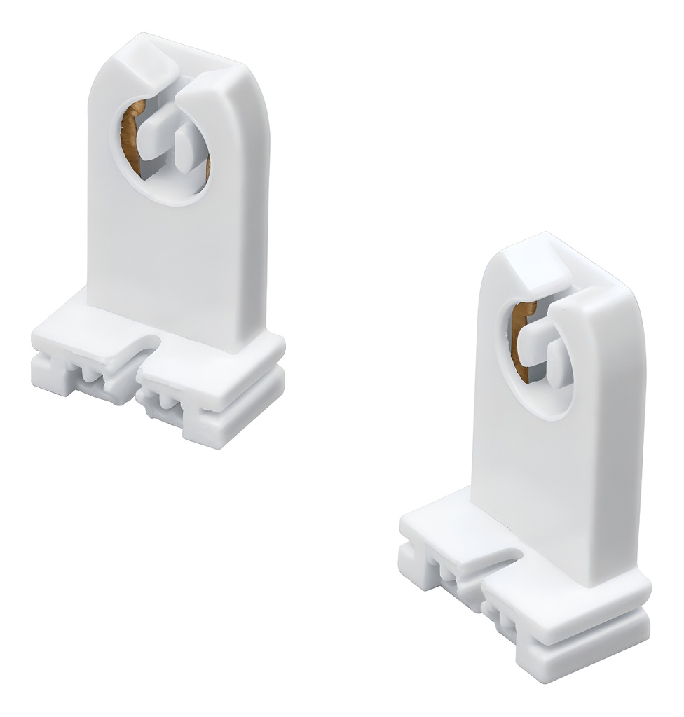 Portalampara Fluorescente Base G13 Bipin Voltech 46508 Color Blanco
