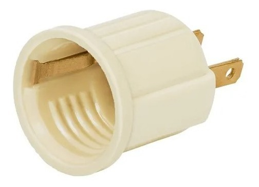[TR-POBA-20] Portalámpara de Baquelita, Con Adaptador, Marfil, Volteck