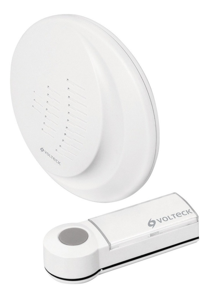 Timbre Inalámbrico 1 Control Alcance De 50m Marca Volteck Blanco