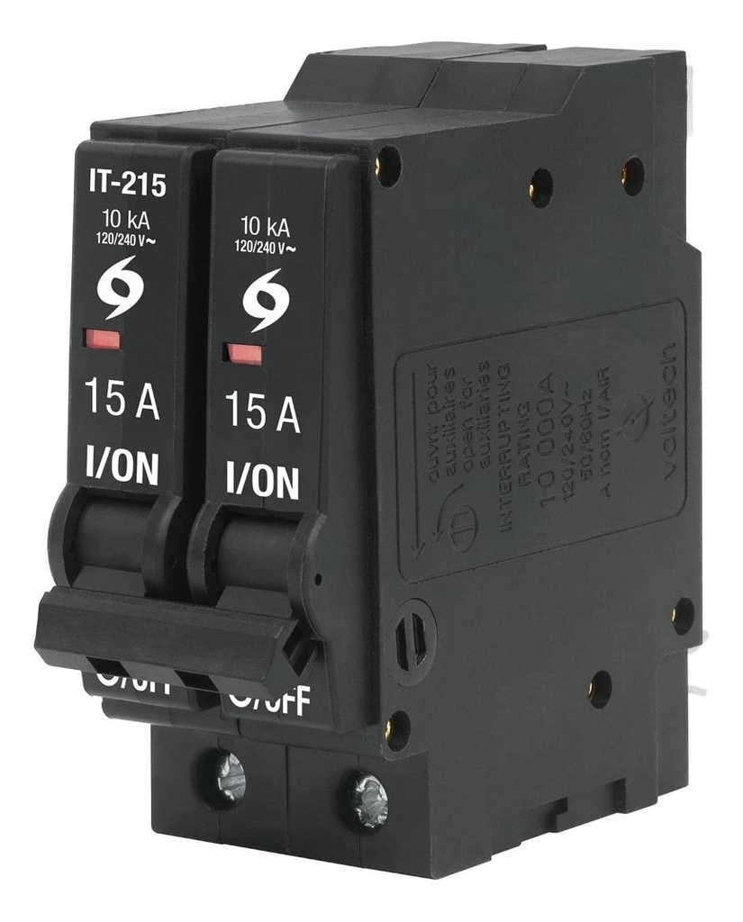[TR-IT-215] Interruptor Termomagnético 2 Polos 15 A, Volteck 46703