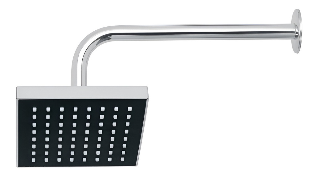 Regadera Cuadrada 6 Abs, Con Brazo, Acabado Cromo, Aqua Foset 46734