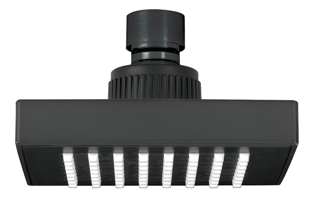 [TR-R-403SM] Regadera Cuadrada Abs 4" Negra Cabeza Sola Foset 46745 Acabado Mate Color Negro