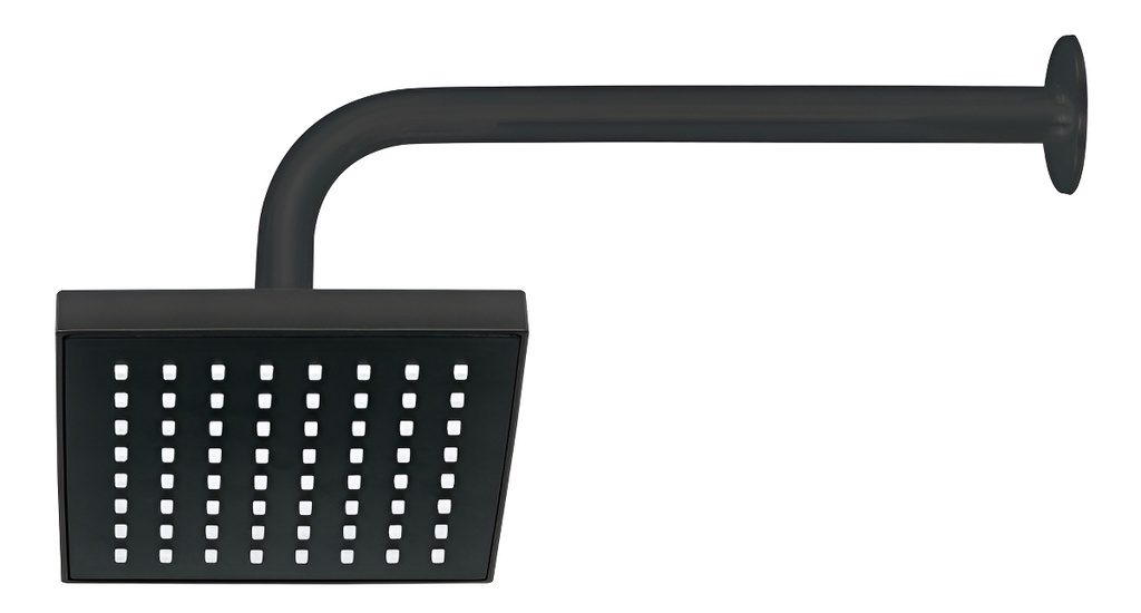 Regadera Cuadrada Abs 6" Negro Mate Foset 46746