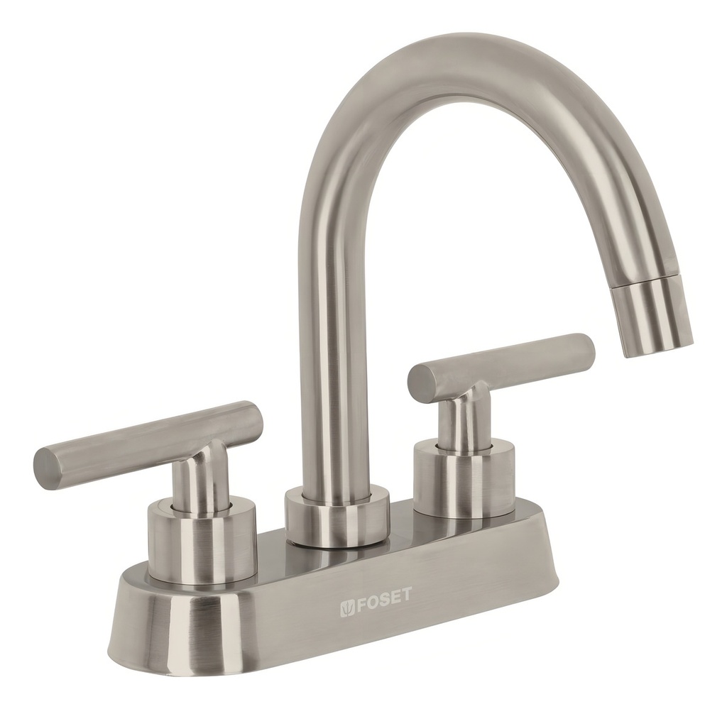 [TR-TBM-62N] Llave Mezcladora Para Lavabo Con Manerales de Palanca Satin Color Plateado