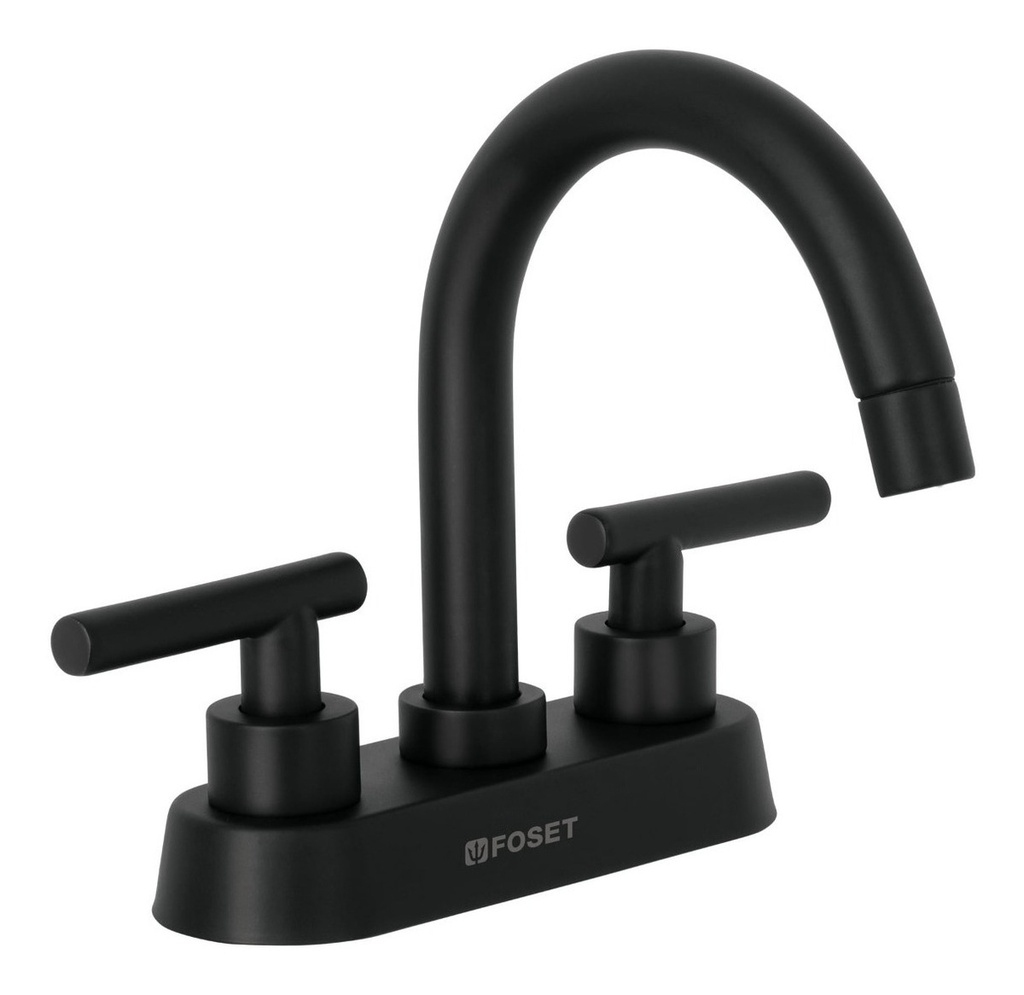 Mezcladora P/lavabo, Cuello Curvo, Manerales Palanca, Foset Color Negro