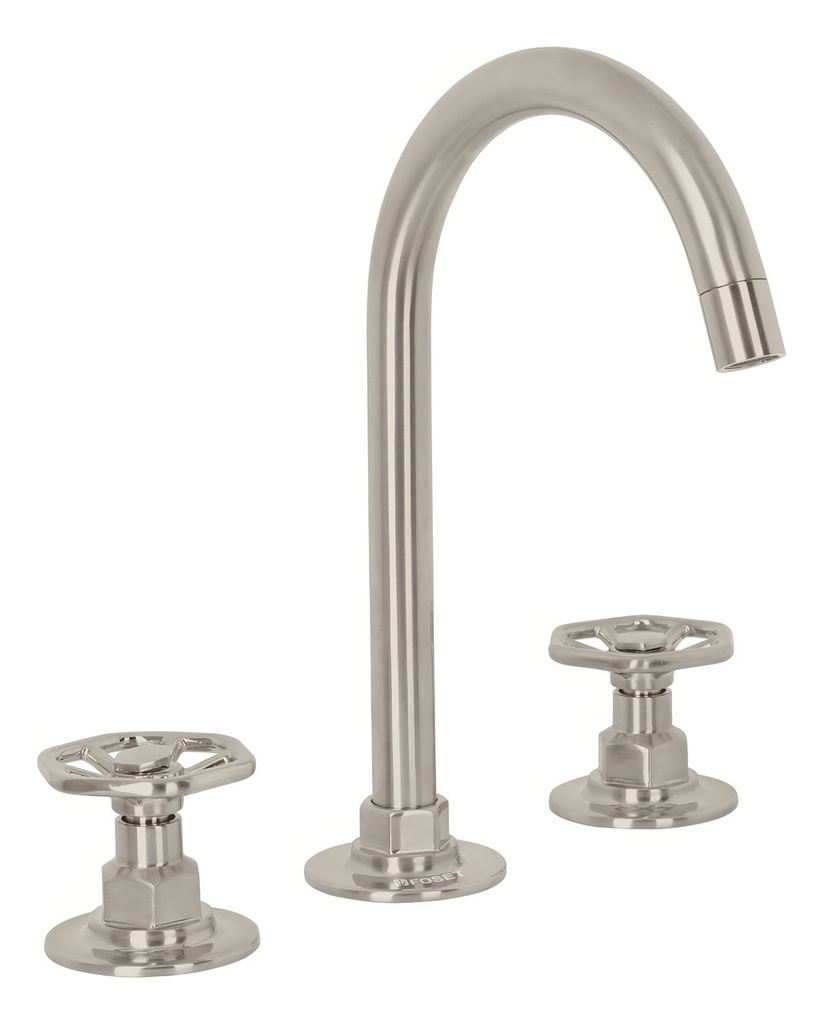 Mezcladora Lavabo Taladro Separado Redondo Satín Foset 46760 Acabado Satin