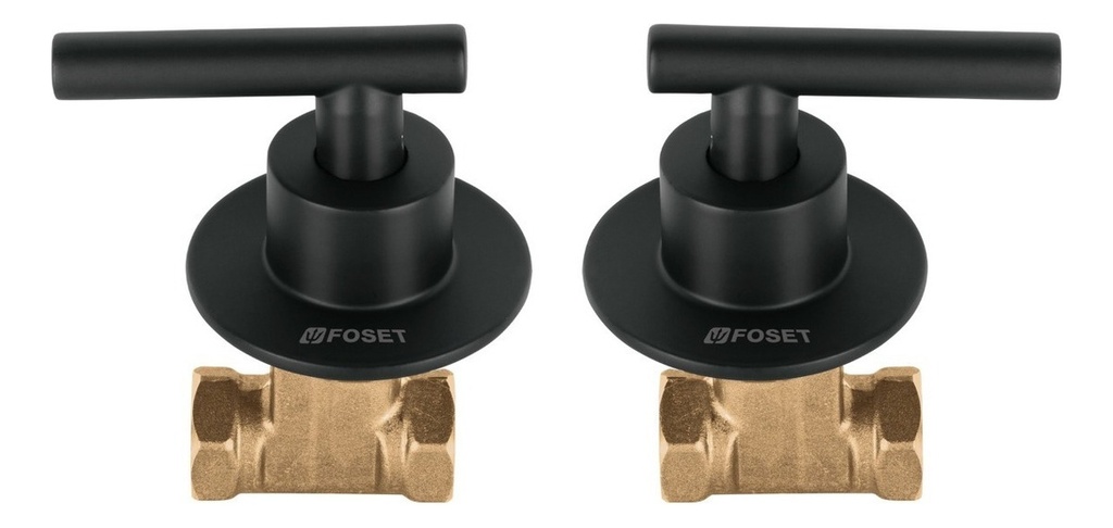 Juego Manerales Palanca, Roscables P/regadera, Negro, Foset