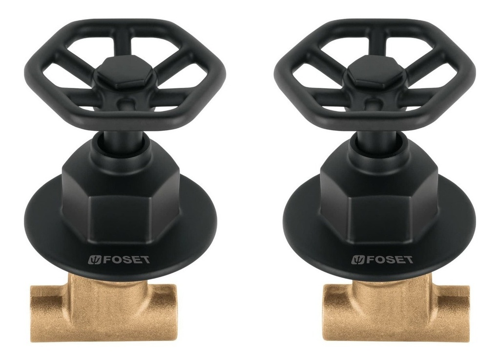 Juego Manerales Redondos, P/regadera, Negro, Foset 46788