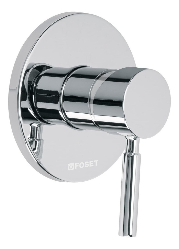 Llave Monomando Mezcladora Para Regadera Latón Cromado Color Plateado 46789 Foset