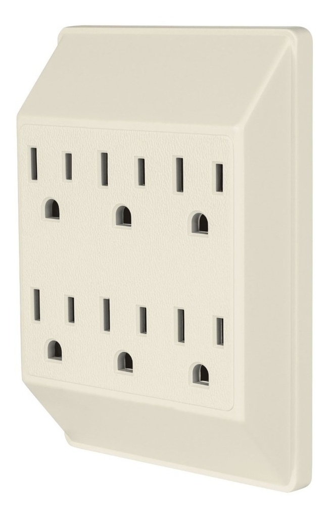 Multicontacto 6 Entradas Aterrizado Cuadrado Voltech 46811