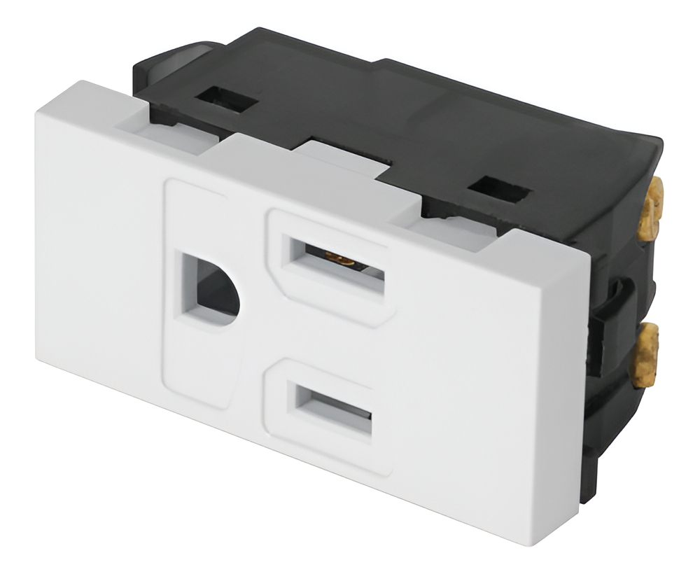 Contacto Aterrizado 1 Módulo Española Blanco Volteck 47051