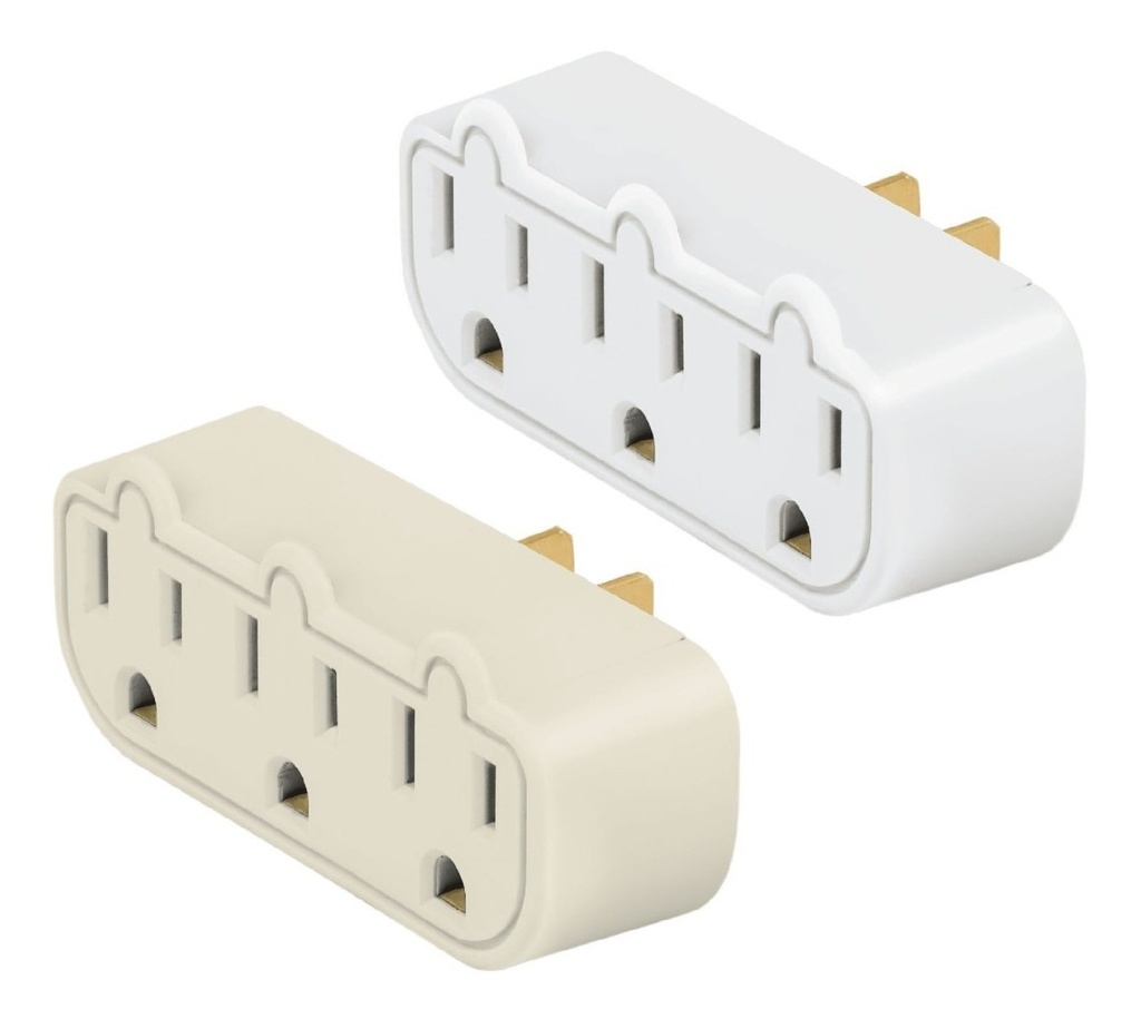 Multicontacto Triple Aterrizado Barra a Granel 1 Pza Volteck 47199