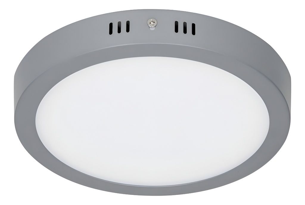 [TR-PLA-216L] Plafón Redondo, Moderno, 18w, 6500k Led, Gris, Volteck 47348 Color Gris