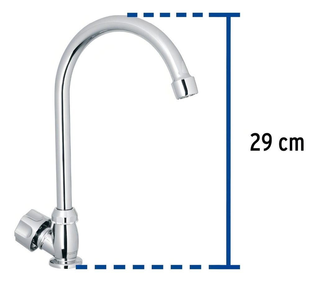 Llave Individual Para Fregadero Abs Cuello Curvo Foset 47380 Acabado Cromado