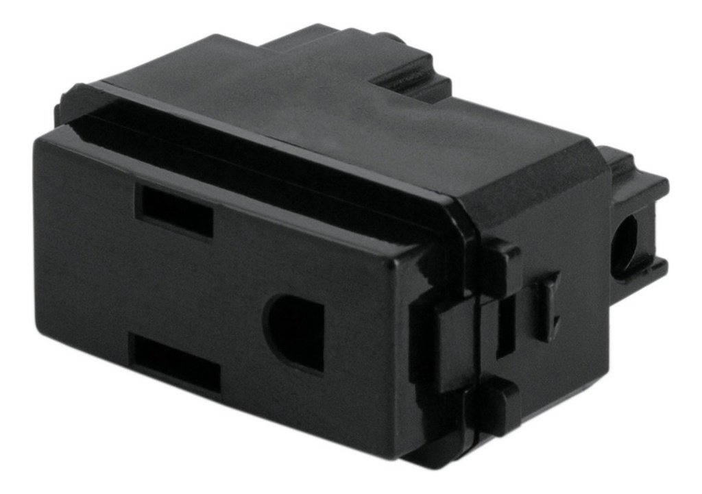 Contacto Sencillo 2 Polos + Tierra Negro Volteck 47605