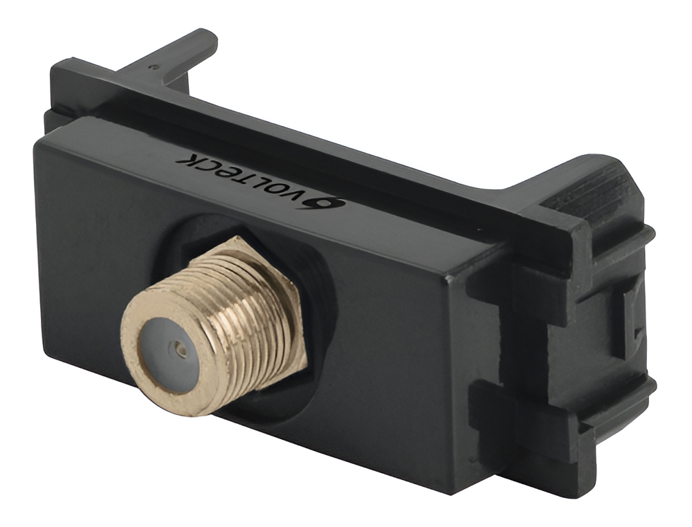 Toma De Televisión Línea Italiana Color Negro, Volteck 47610 Color Negro Voltaje Nominal 127v