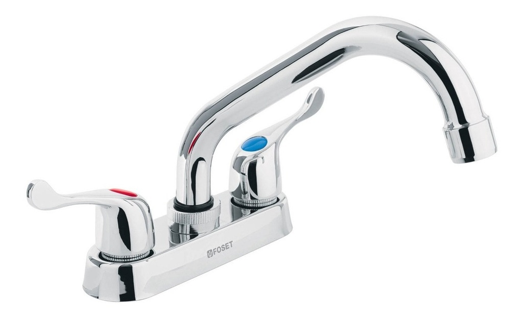 Mezcladora 4" Lavabo Tubular Man. Palanca Foset 47686 Acabado Cromado Color