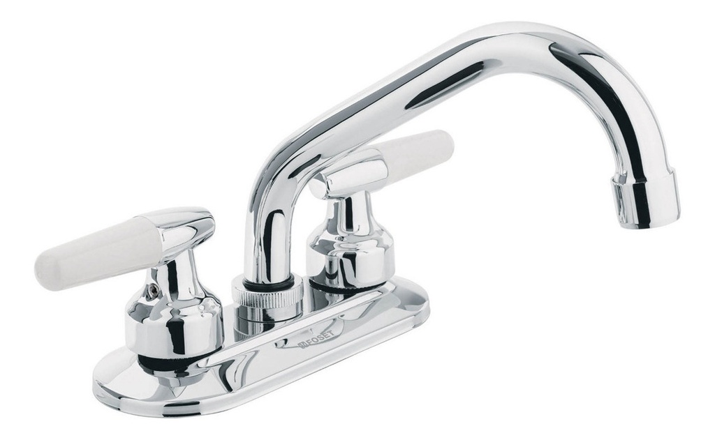 Mezcladora P/lavabo Man Blanco Palanca C Tubular Foset 47687 Acabado Cromado Color Plateado