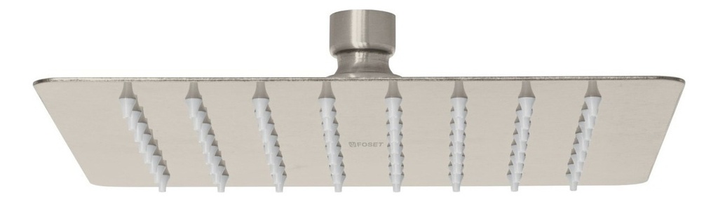 Regadera Tubig Cuadrada 8'' Satin Cabeza Sola Foset 47745 Color Gris
