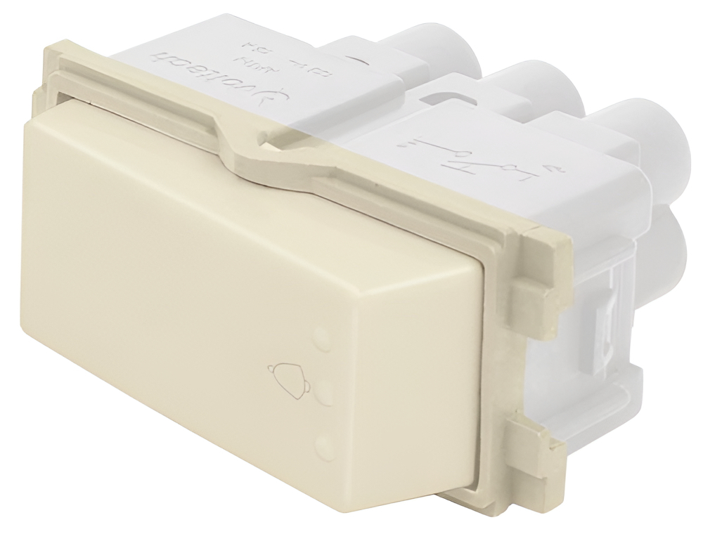 Apagador Timbre Voltech Marfil Italiana 2 Polos 16a 125v Apti-i