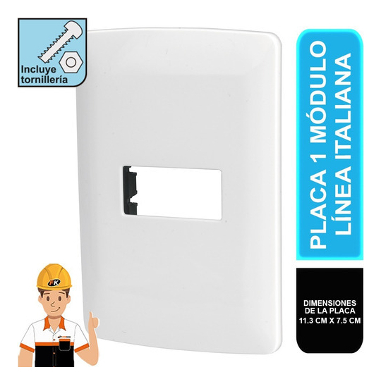 Placa 1 Módulo de Abs, Línea Italiana, Blanco Volteck 48134