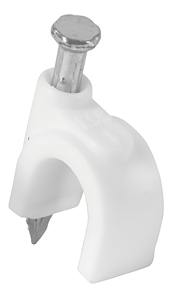 Grapas Para Cable Curvo 8 Mm Polietileno Blanco 20 Piezas Voltech