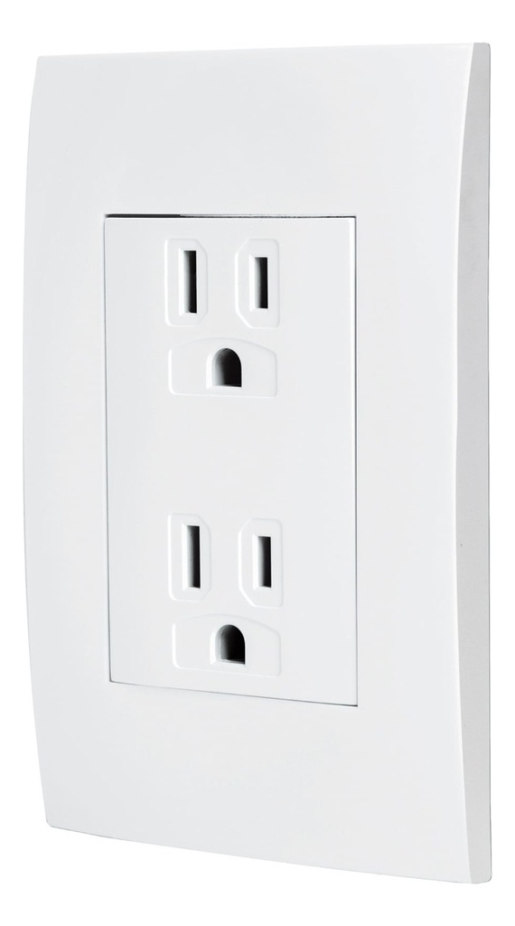 Contacto Doble Aterrizado Oslo Voltech 48309 Color Blanco