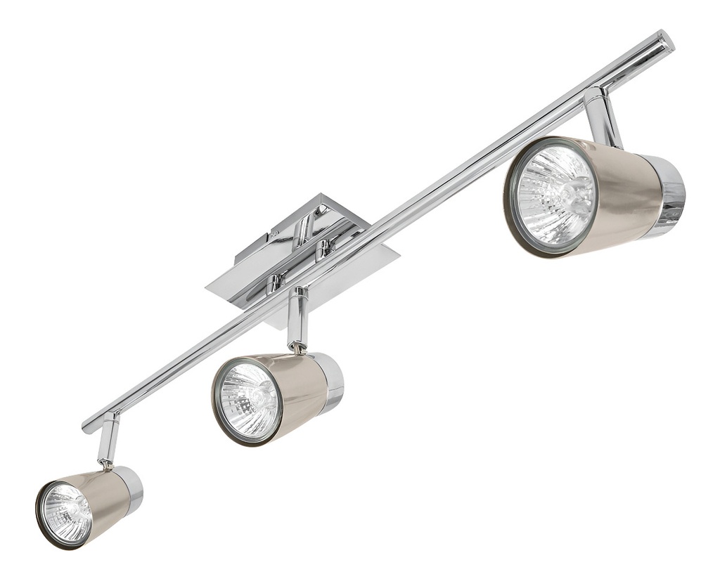 Luminario De Sobreponer Con 3 Spots Base Gu10, Volteck 48434 Estructura Cromo/satín