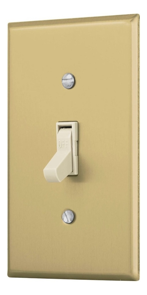 Placa Armada Interruptor Sencillo Aluminio Volteck 48497 Color Oro Voltaje Nominal 127v