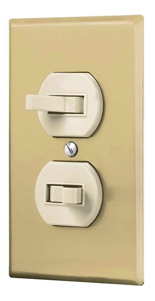 Placa Armada 2 Interruptor Sencillo Alumini Volteck 48498 Color Oro Voltaje Nominal 127v