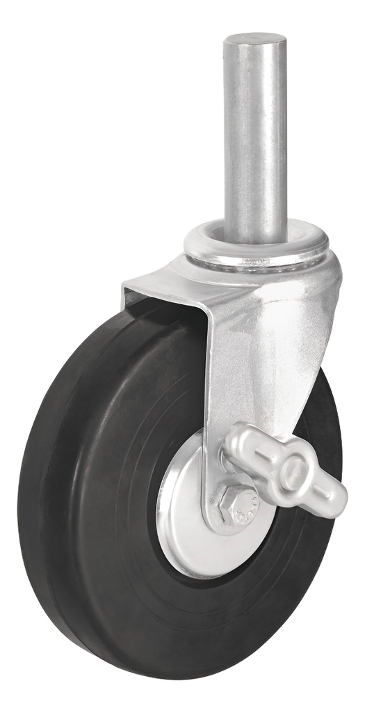 [TR-RO-1427F] Rodaja Hule 6 Con Espiga Sólida Y Freno, 125 Kg 48623