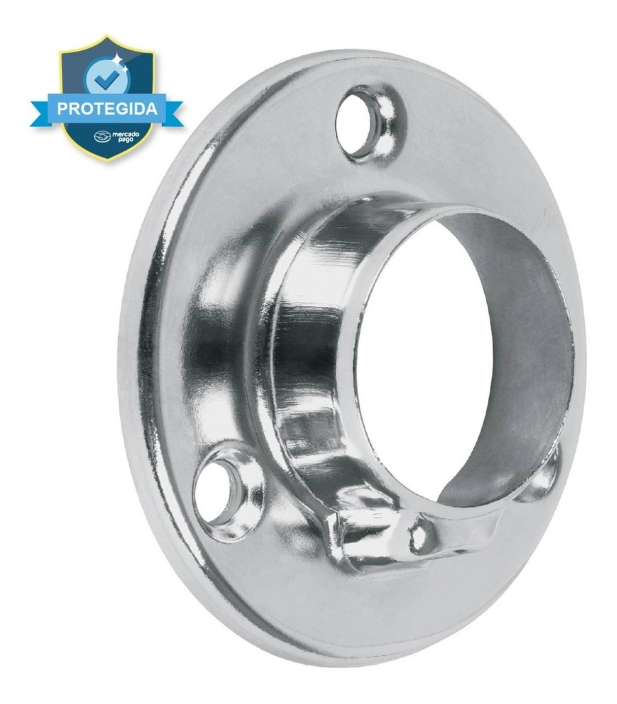 Brida cromada para Tubo Redondo de closet, Hermex