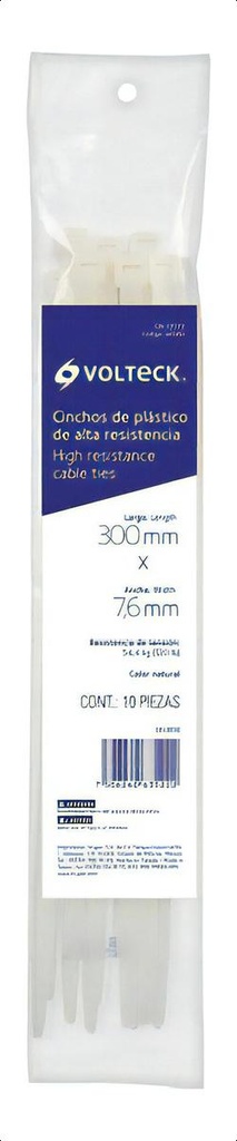 Cincho Natural 120 Lb 7.6 Mm X 300 Mm 10 Pz Voltech 48982 Color