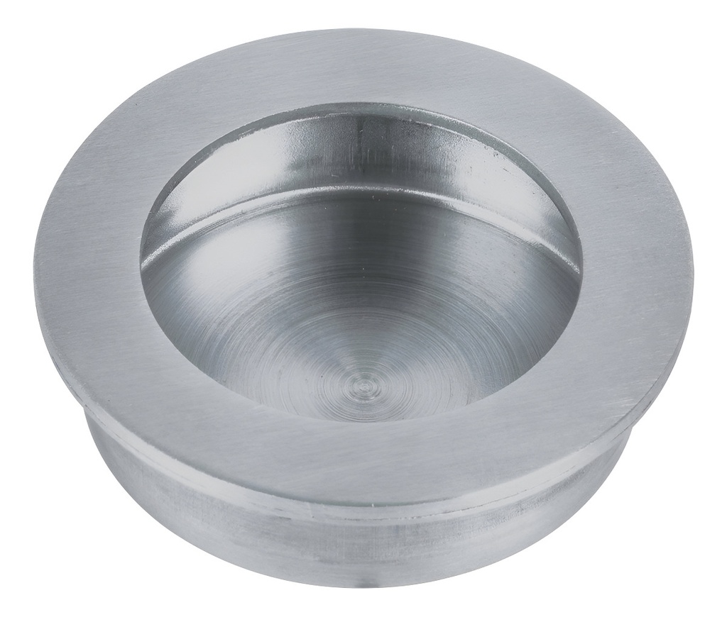 Jaladera De Embutir Circular No. 2 Cromo Mate, Hermex 48996 Jaled-32, Color Plateado