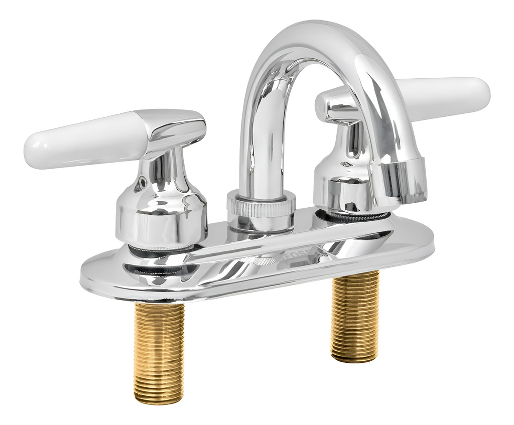 [TR-M-050I] Mezcladora Lavabo 4' Cuello Curvo Tipo Cono Foset 49204 Acabado Cromado Color Plateado